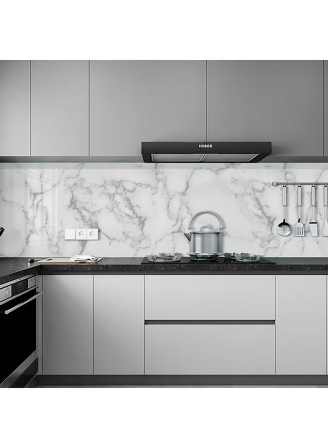 Sharpdo Kitchen Countertop Self-Adhesive Waterproof Wallpaper White/Grey 120x200cm - Image 2